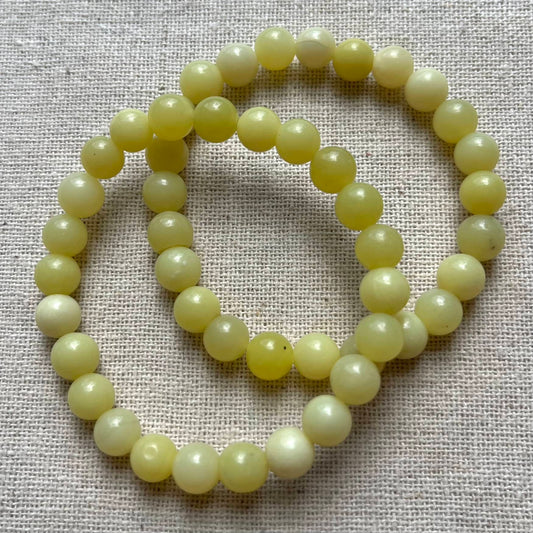Lemon Jade 8mm Beaded Bracelet - Luck