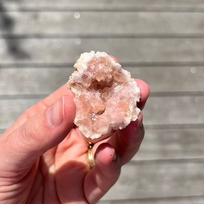 Pink Amethyst Small Geode Crystal - Calming, Protective, Heart-Centred