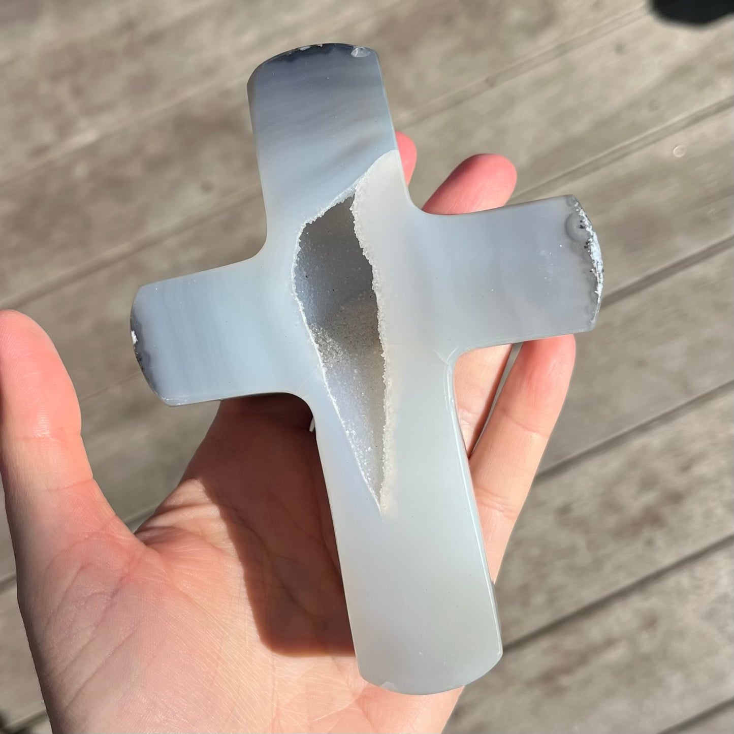 Agate Large Cross Crystal - Grounding, Harmonising, Protective