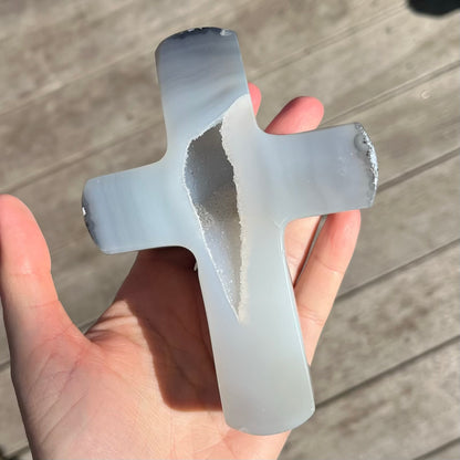 Agate Large Cross Crystal - Grounding, Harmonising, Protective