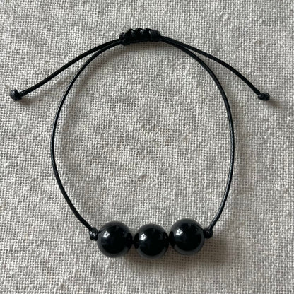 Trinity Cord Bracelet - Black Onyx