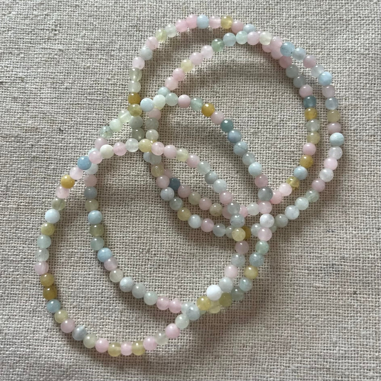 Morganite 4mm Beaded Bracelet - Divine Love