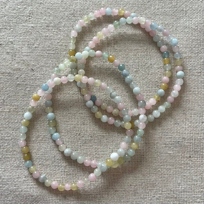 Morganite 4mm Beaded Bracelet - Divine Love
