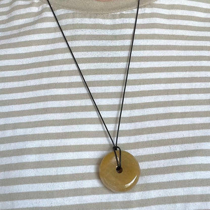 Circle of Light Pendant - Yellow Jade