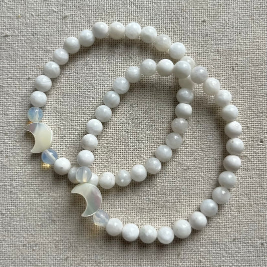 Lunar Spirit Bracelet - Moonstone & Opalite
