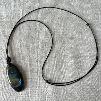 Labradorite Oval Medium Pendant - ONE OF A KIND