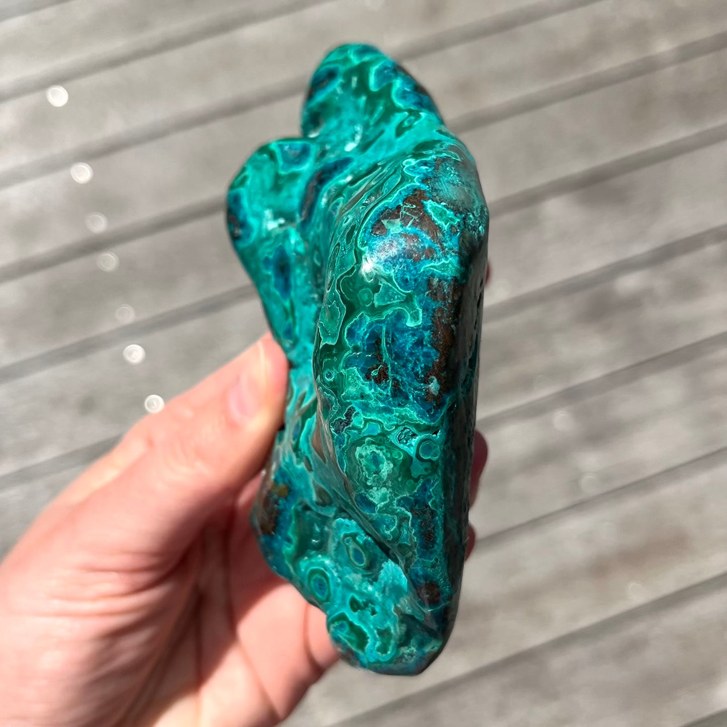 Malachite Chrysocolla Large Polished Crystal - Empowerment, Healing, Balance