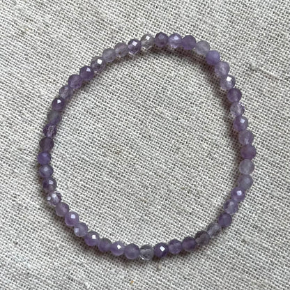 Lavender Amethyst 4mm Facet Beaded Bracelet - Serenity