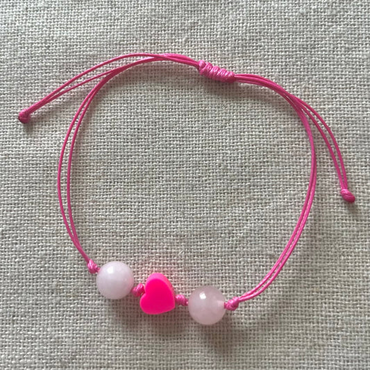 Heart Healing Cord Bracelet - Rose Quartz