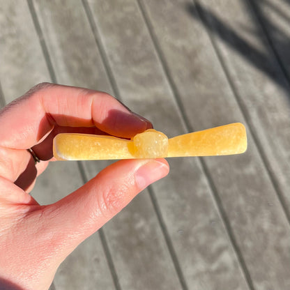 Orange Calcite Small Bee Crystal - Joy, Creativity, Vitality