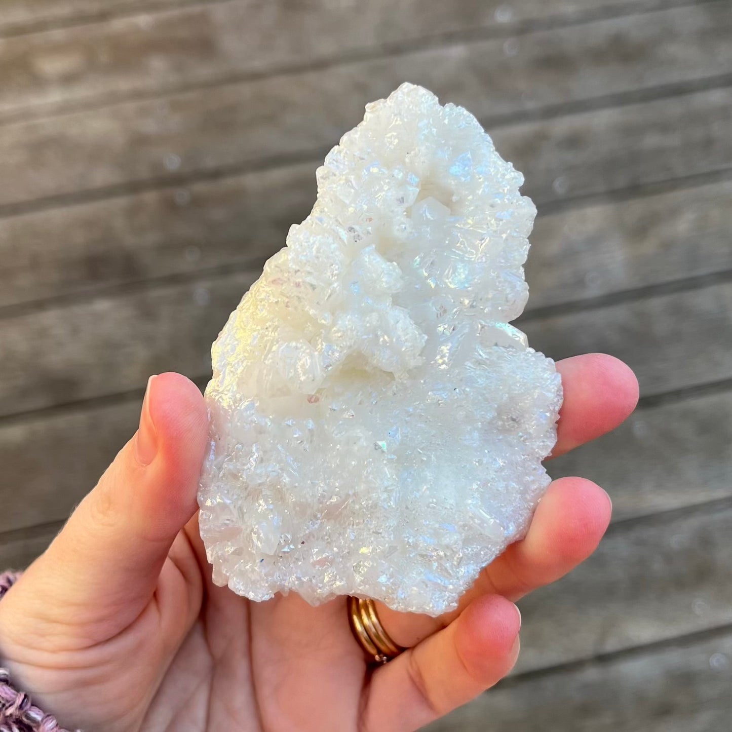 Angel Aura Quartz Medium Cluster Crystal - Joy, High-Vibe