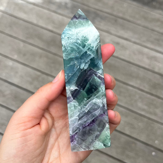 Candy Fluorite Large Tower Crystal - Vibrant, Clarifying, Uplifting