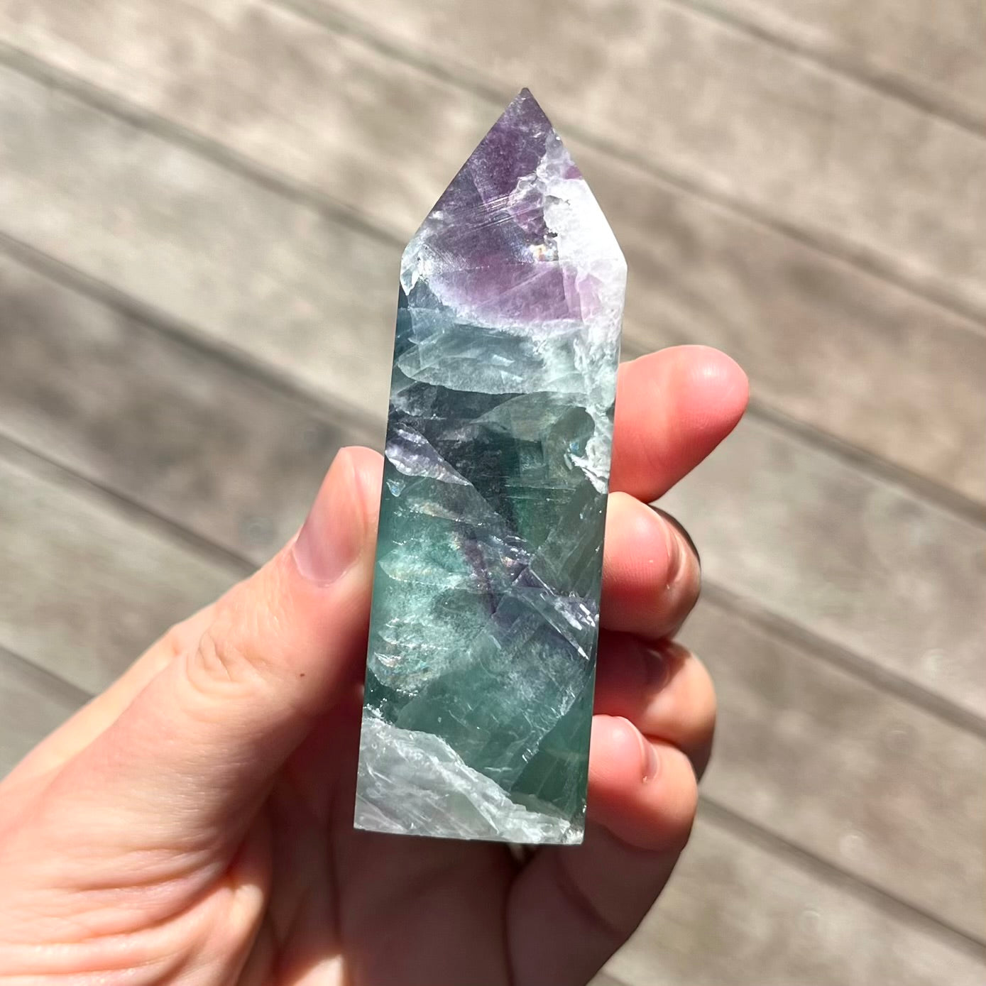 Candy Fluorite Small Tower Crystal - Vibrant, Clarifying, Uplifting