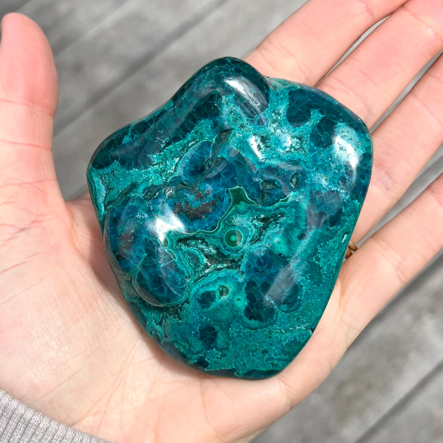 Malachite Chrysocolla Medium Polished Crystal - Empowerment, Healing, Balance