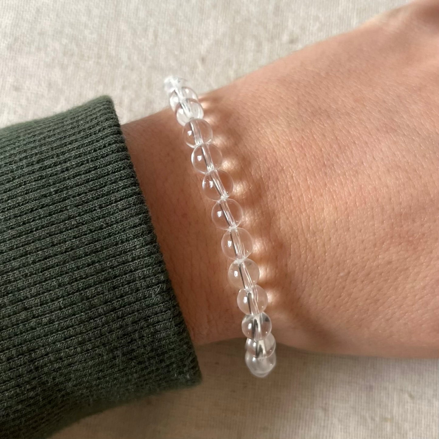 Clear Quartz 6mm Beaded Bracelet - Master Healer