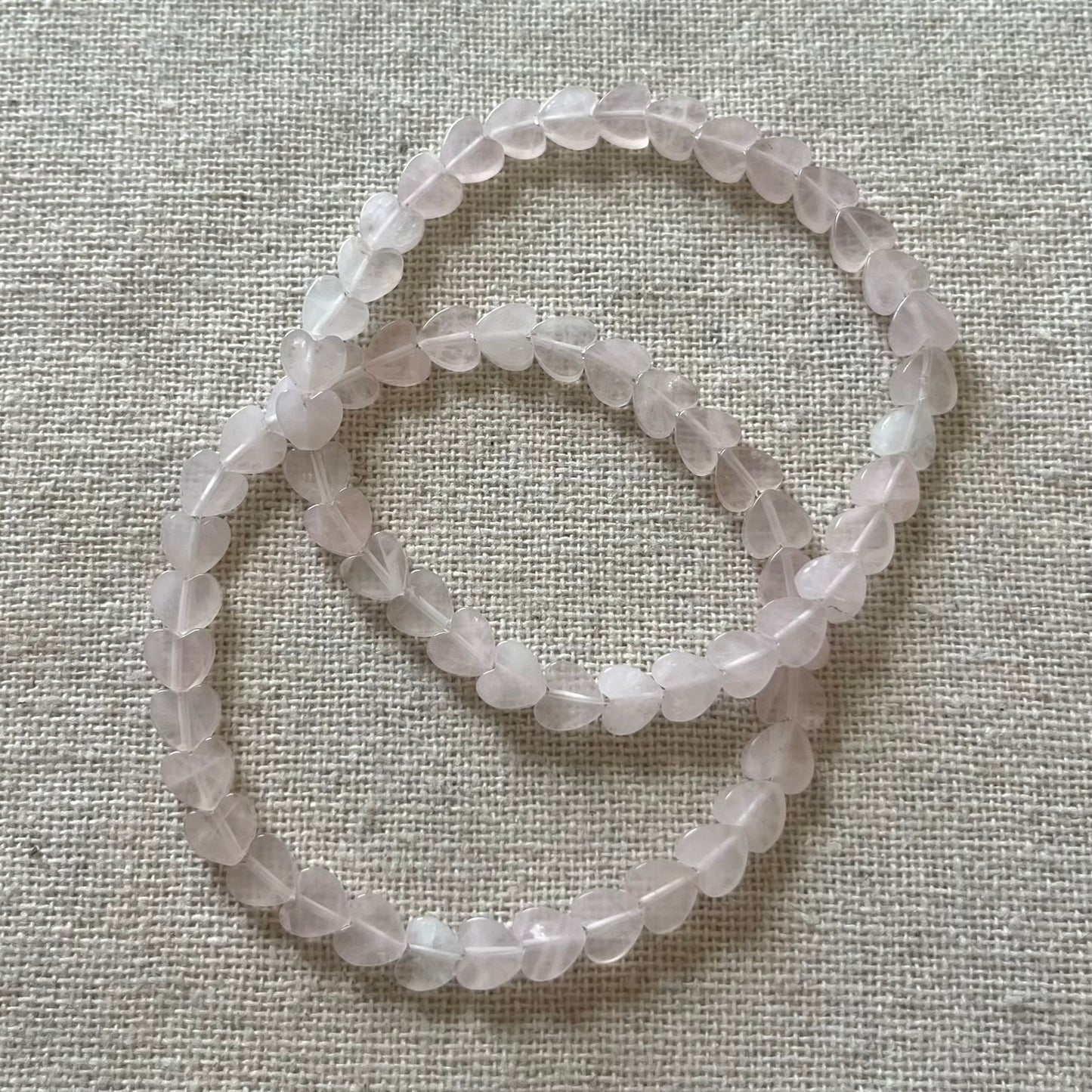Rose Quartz Heart Beaded Bracelet - Love