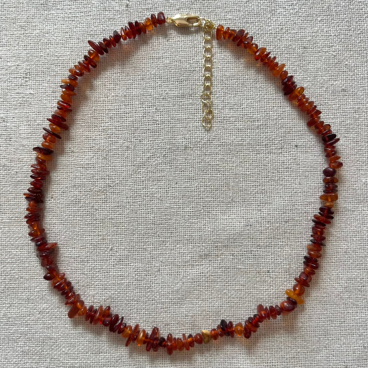 Amber Chip Beaded Necklace - Uplifting