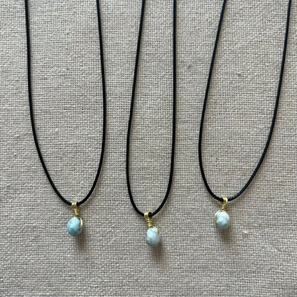 Mini Geo Pendant - Larimar