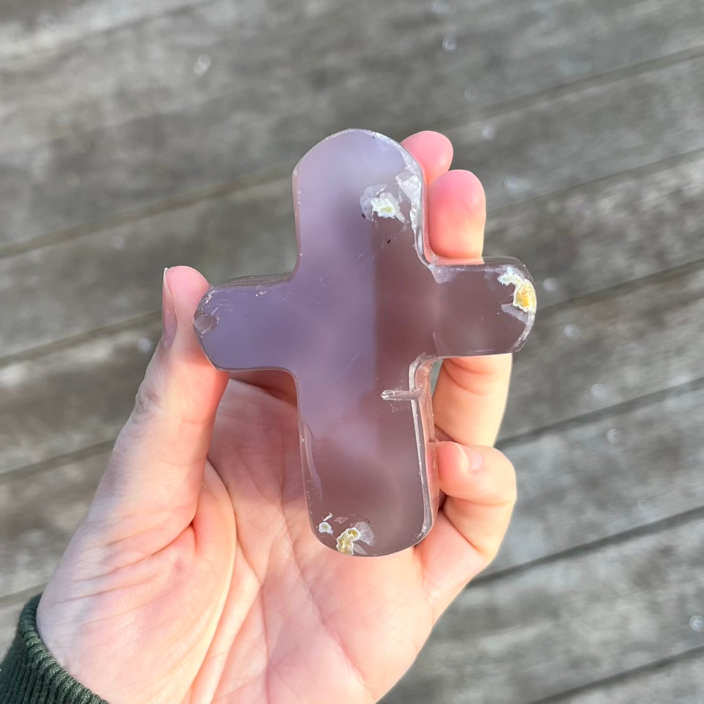 Agate Medium Cross Crystal - Grounding, Harmonising, Protective