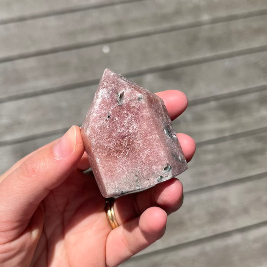 Pink Amethyst Small Tower Crystal - Calming, Protective, Heart-Centred