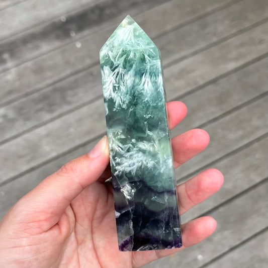 Candy Fluorite Large Tower Crystal - Vibrant, Clarifying, Uplifting