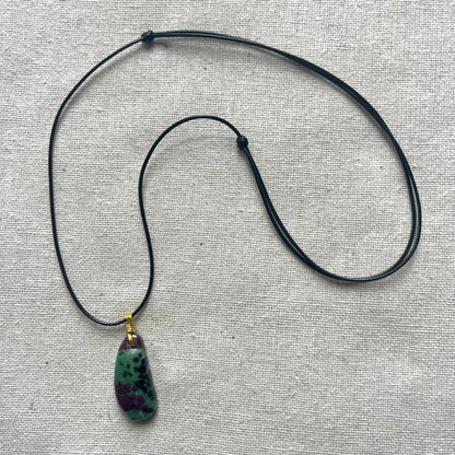Ruby Zoisite Pendant - ONE OF A KIND
