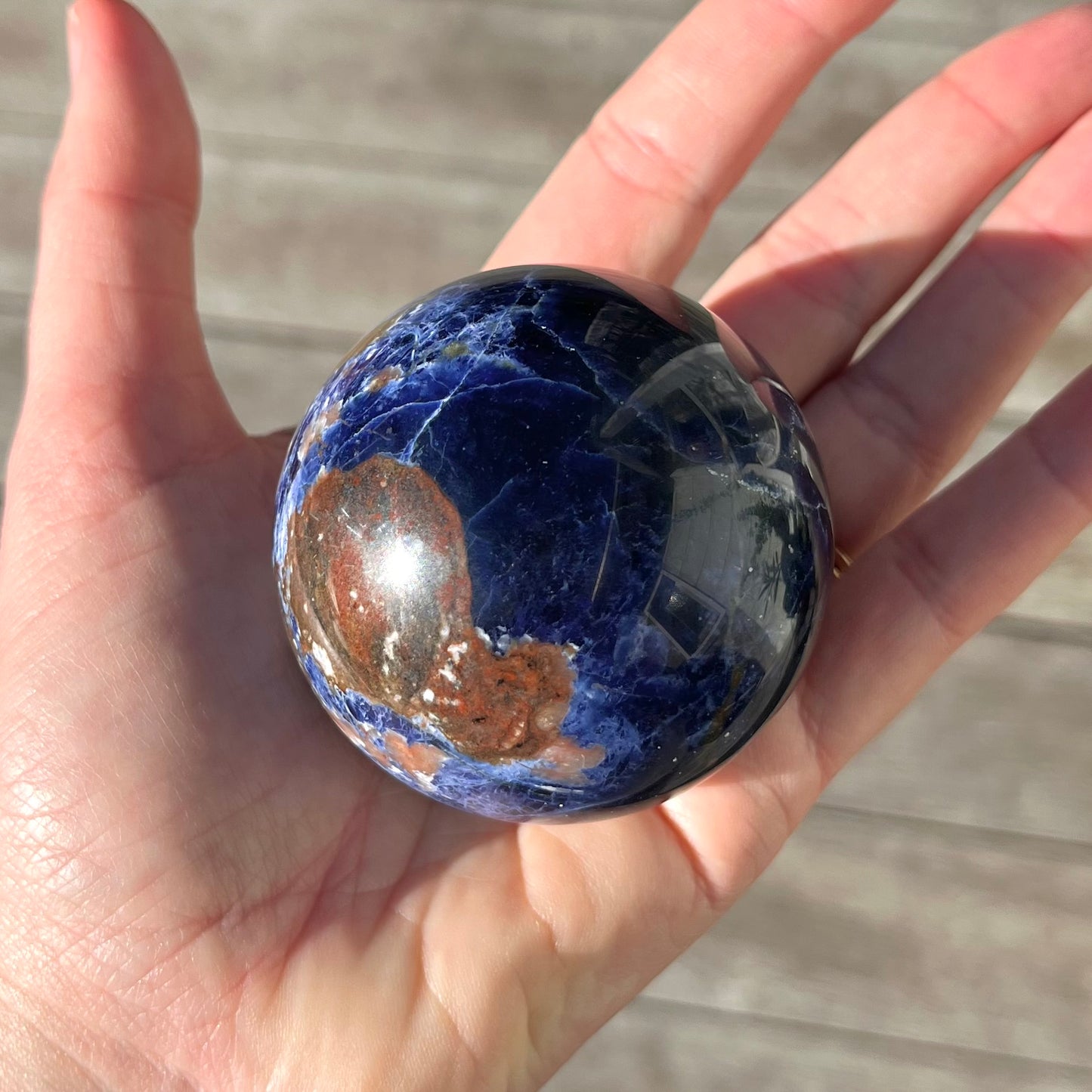 Sodalite Medium Sphere Crystal - Insight, Calm, Grounding