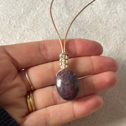 Ruby Woven Oval Pendant #1 - ONE OF A KIND