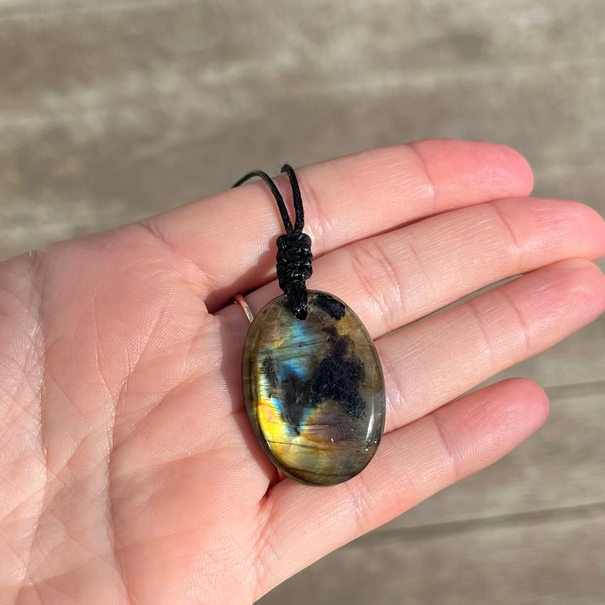 Labradorite Oval Small Pendant - ONE OF A KIND