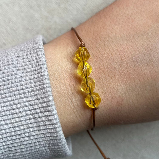 Abundance Cord Bracelet - Citrine