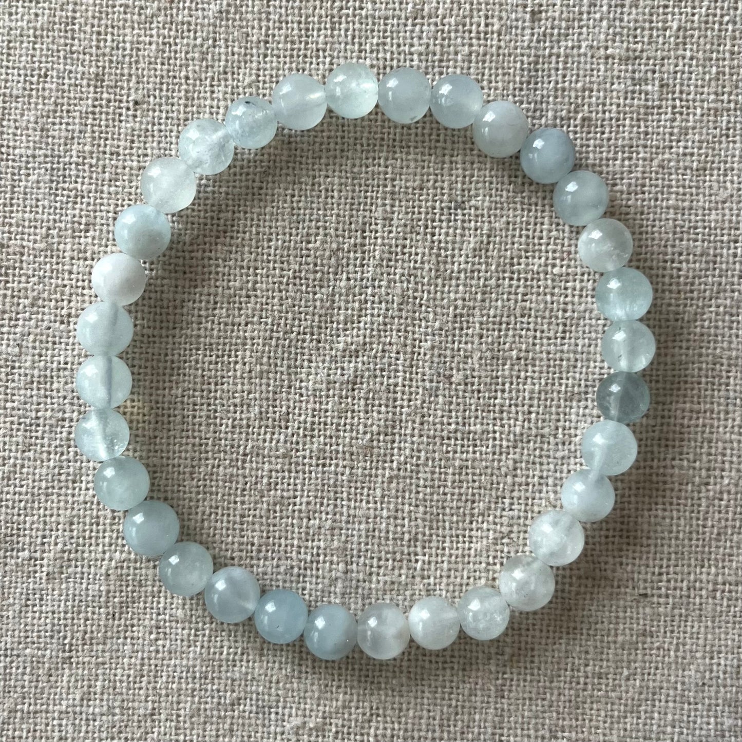 Aquamarine 6mm Beaded Bracelet - Calm