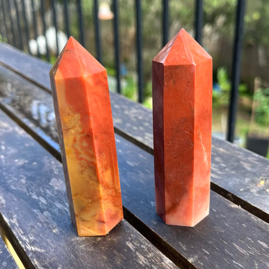 Red Jasper Medium Point Crystal - Strength, Stability, Resilience