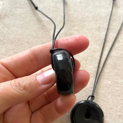 Circle of Light Pendant - Obsidian