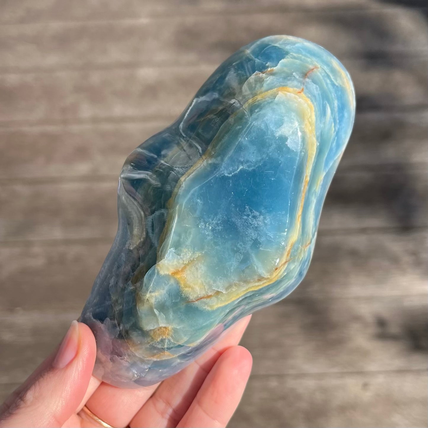 Blue Onyx Large Crystal Bowl - Calm, Peace, Grounding