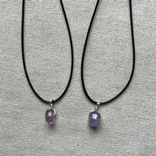 Mini Geo Pendant - Amethyst