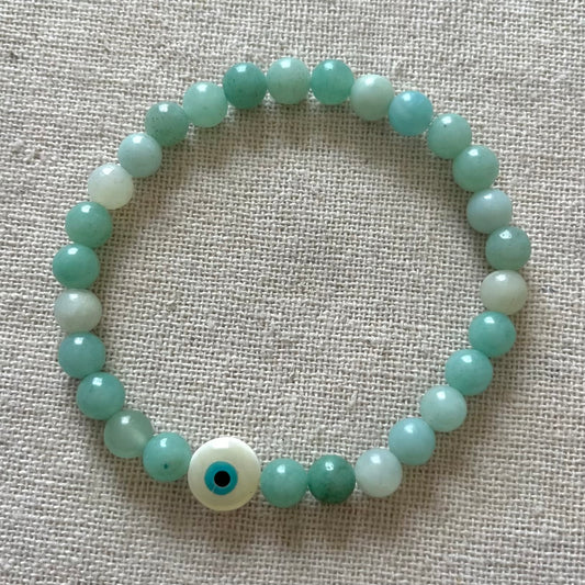 Aegean Evil Eye Protection Bracelet - Amazonite