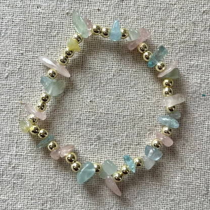 Pretty Protection Bracelet - Morganite & Gold Hematite