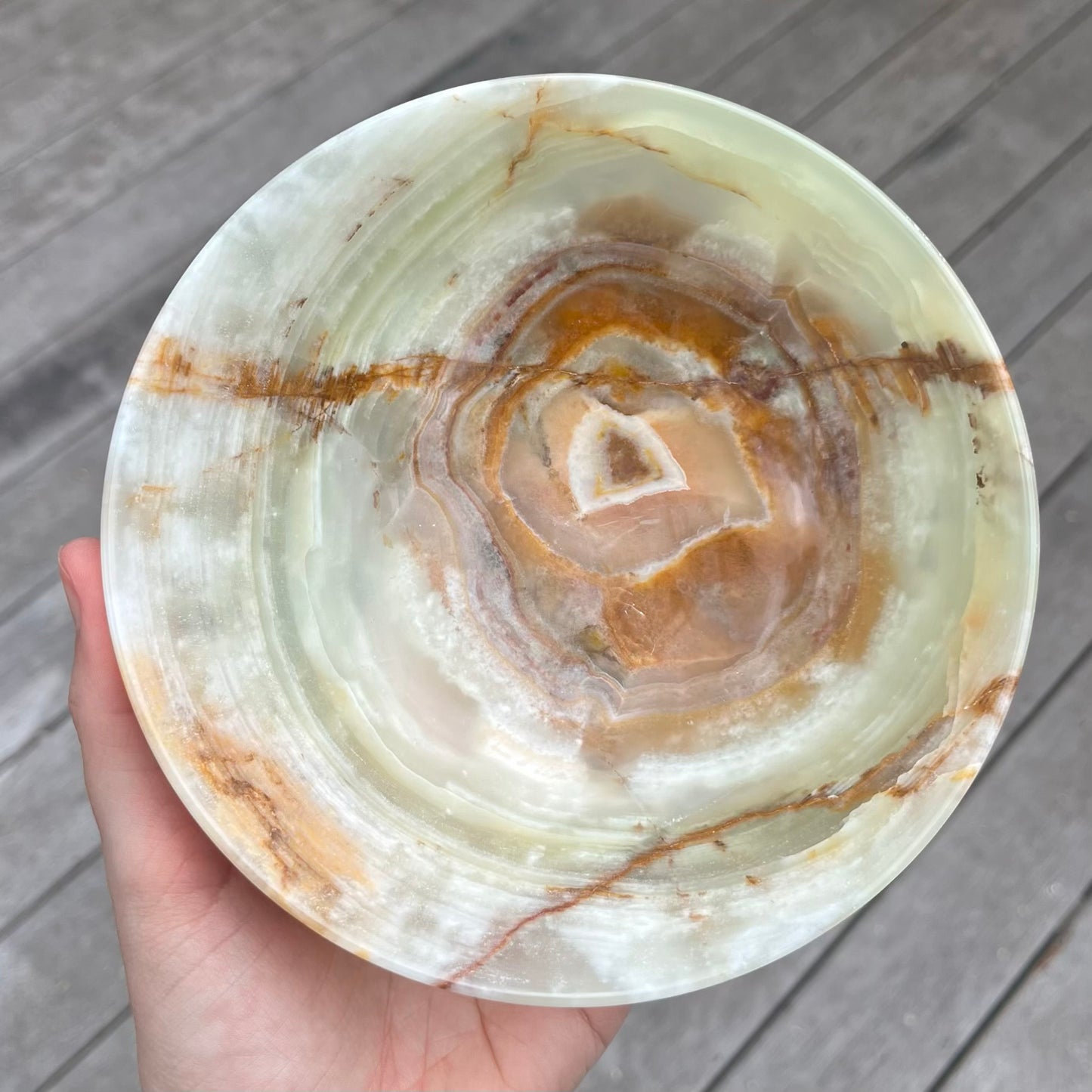 Green Onyx XL Crystal Bowl - Heart Chakra, Confidence