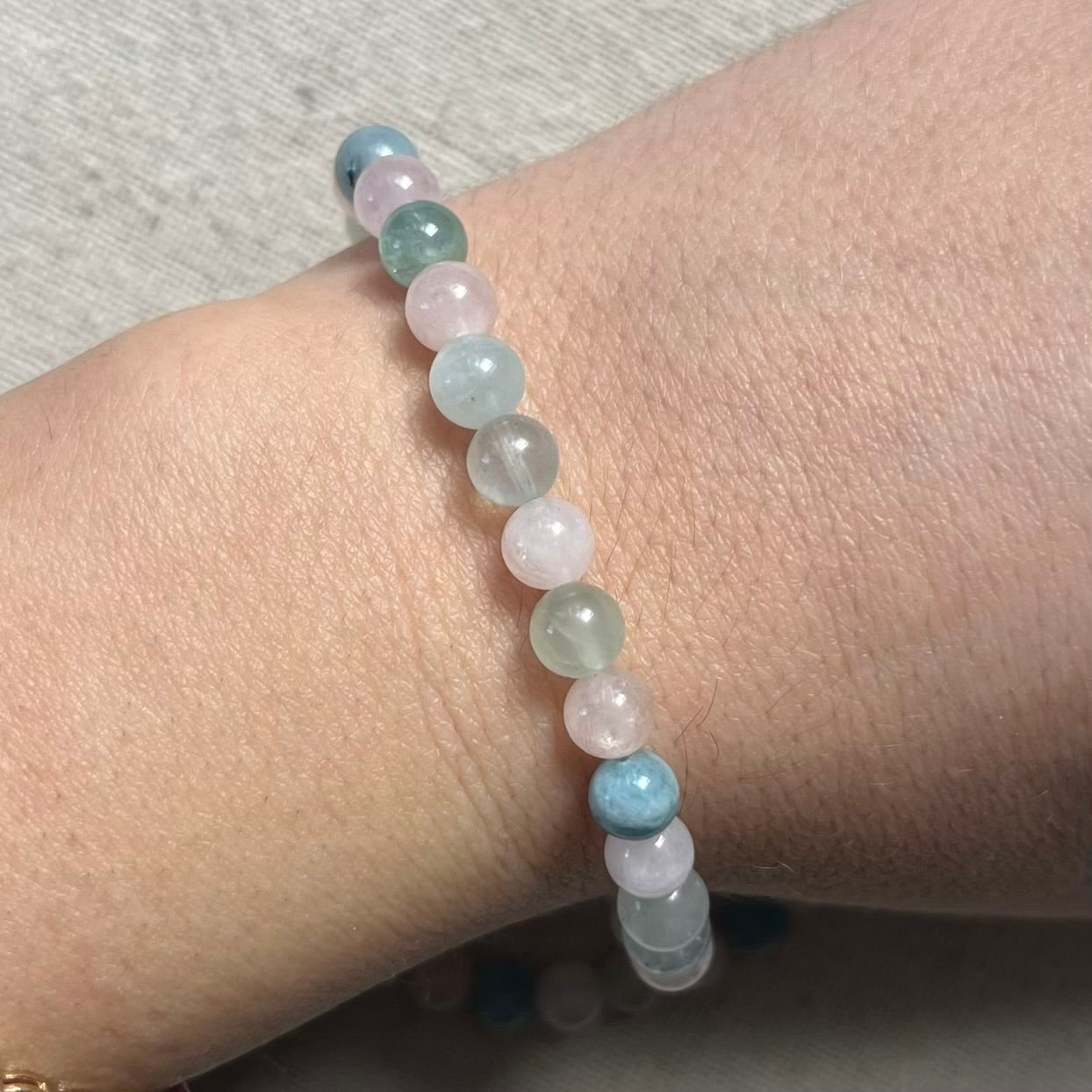 Morganite 6mm Beaded Bracelet - Divine Love
