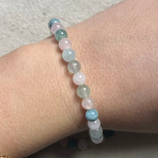 Morganite 6mm Beaded Bracelet - Divine Love