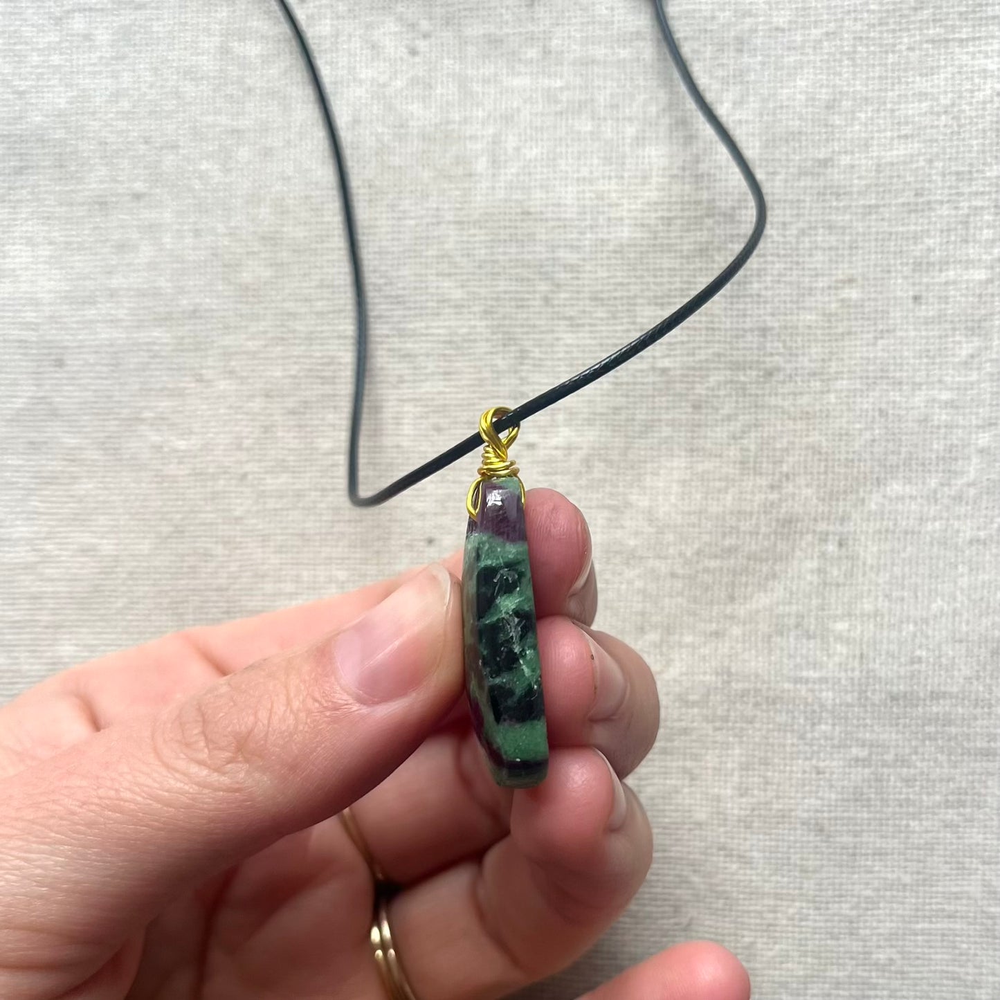 Ruby Zoisite Pendant - ONE OF A KIND