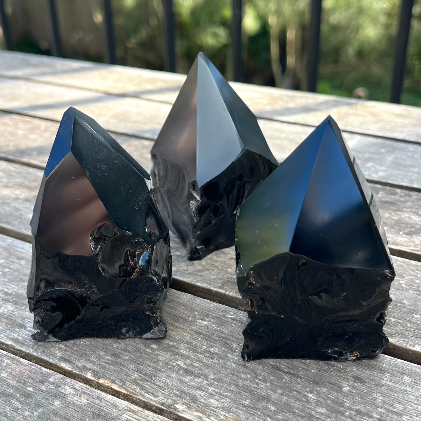 Obsidian Raw Point Crystal - Protection, Grounding, Power