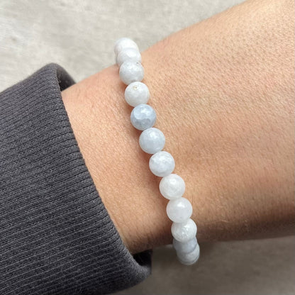 Celestite 6mm Beaded Bracelet - Ethereal