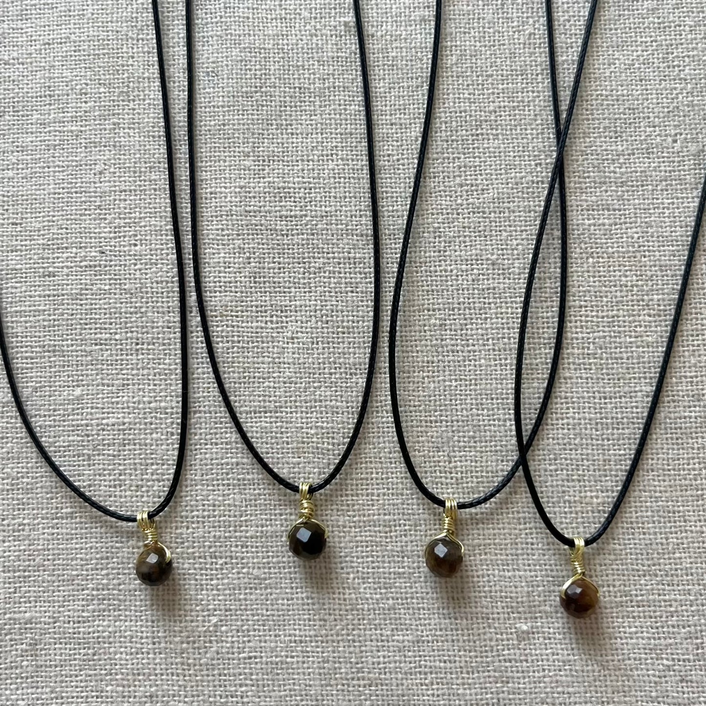 Mini Geo Pendant - Tiger Eye