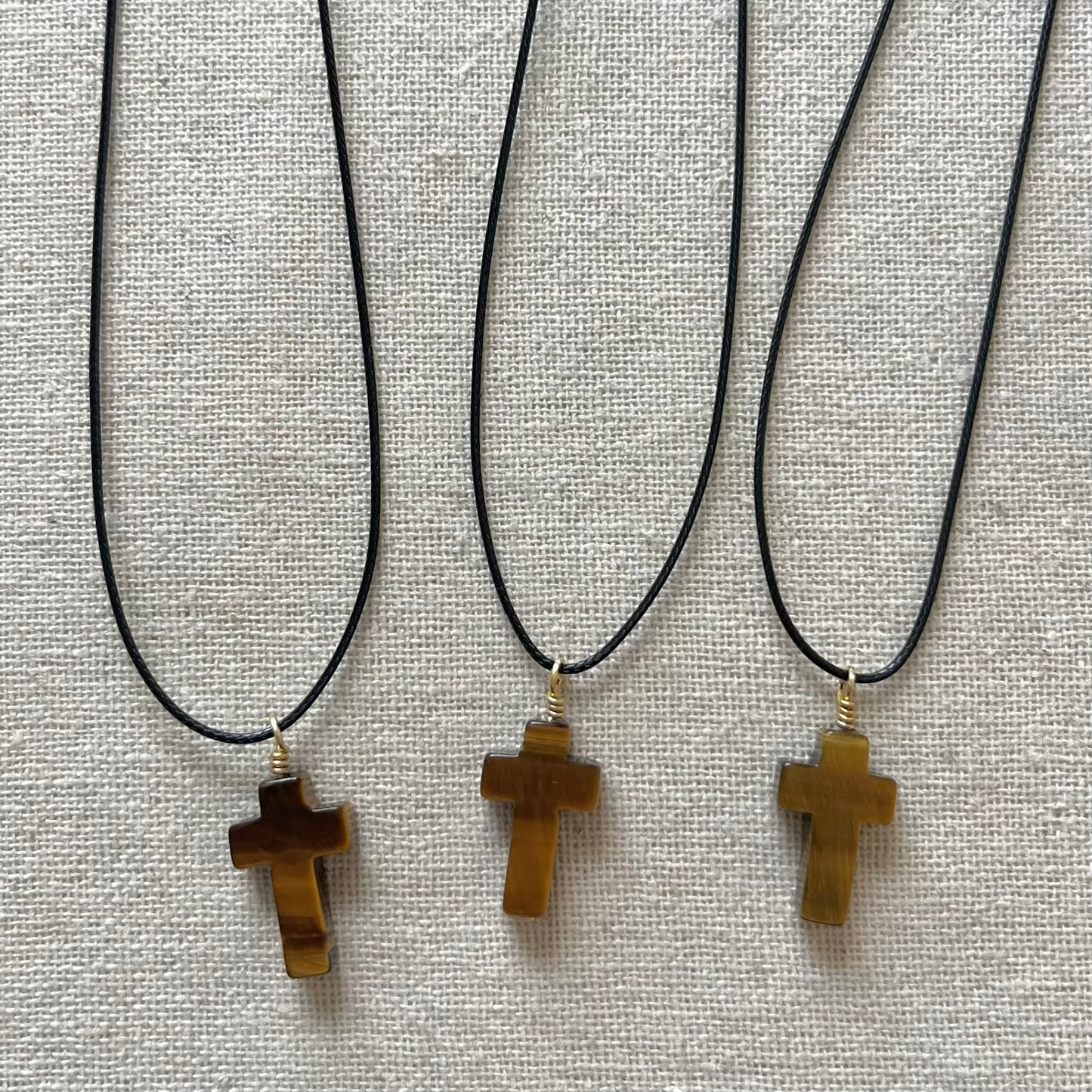 Faith & Protection Cross Pendant - Tiger Eye