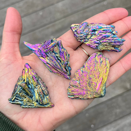 Titanium Aura Kyanite Small Raw Crystal - Aligning, Energising, Protective