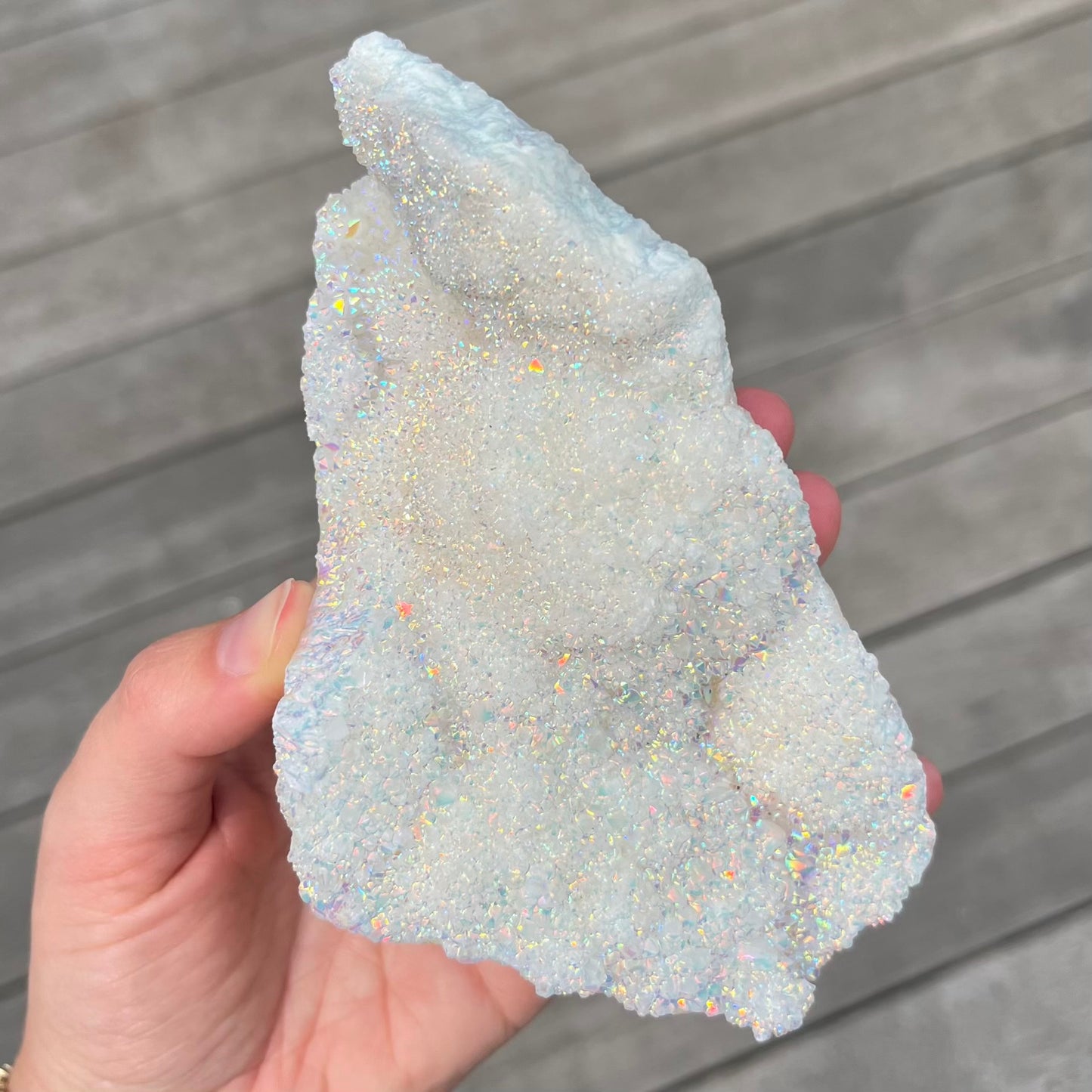 Angel Aura Quartz Medium Raw Crystal - Ethereal, Uplifting, High-Vibe