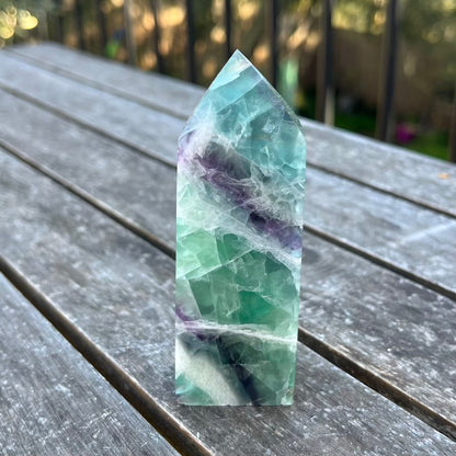 Candy Fluorite Medium Tower Crystal - Vibrant, Clarifying, Uplifting