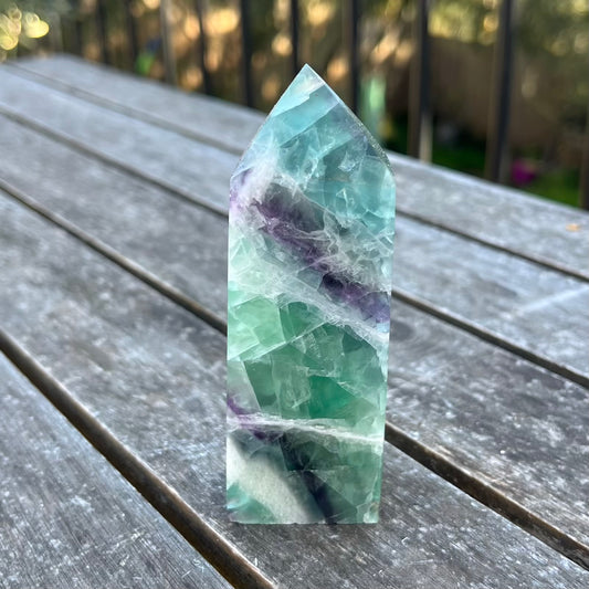 Candy Fluorite Medium Tower Crystal - Vibrant, Clarifying, Uplifting