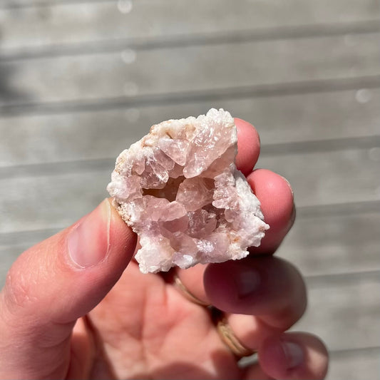 Pink Amethyst Small Geode Crystal - Calming, Protective, Heart-Centred